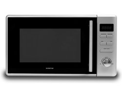 Inventum MN207S - Vrijstaande solo-magnetron - 20 liter - 800 watt - 8 kookprogramma's - RVS/Zwart