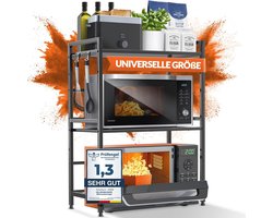 Magnetronrek Keukenrek Staand Dubbelzijdig Staal (3-laags) – Verstelbare Plank voor Voorraad en Bakken