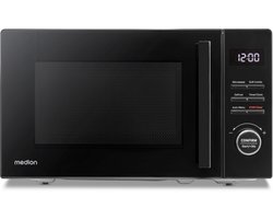 MEDION Magnetron met grill (20 L, 800 W magnetron, 1000 W grill, 9 automatische programma’s incl. ontdooien, 5 standen, 95 min timer, draaiplateau, MD12021), zwart