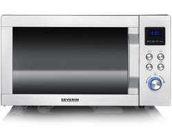 Severin MW 7777 Combi magnetron – Glazen Bodem zonder Draaiplateau – Ultra-Hetelucht tot 230 °C - 25 Liter - RVS