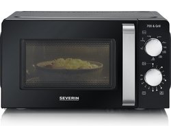 Severin MW 7781 - Solo magnetron met grill - 17 liter - Draaiknop bediening - Zwart