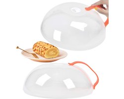 Transparante magnetrondeksels met handvat - 2 stuks, Ø 26,5 cm - BPA-vrij kunststof