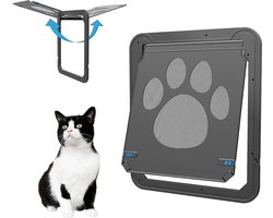 Vliegengaas huisdierklep met magneet en slot - Vliegenhordeur voor middelgrote en kleine honden en katten.