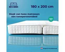 Bed & Goods Matraswig en hoeslaken in één - 200x180cm - Maak van twee matrassen één tweepersoonsbed - Matrasbrug - Bedbinder - Liefdesbrug - Lovebridge