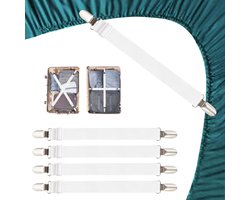 Verstelbare Matrasband Set van 5 Stuks – Tot 130 cm – Elastische Hoeslaken Spanbanden – Lakenhouders voor Bed, Matras, Bankkussen en Bedtextiel – Zwart – Matrasbinder – Lakenklemmen Ask ChatGPT