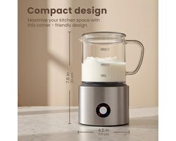 4-in-1 Automatische Melkopschuimer met Glazen Beker - 500 ml voor Cappuccino en Warme Dranken