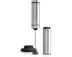 AdHoc Rapido Elektrische Melkopschuimer – RVS/Grijs – Roestvrijstalen Design – Batterijgevoed – Sterke Motor – 12.000 rpm