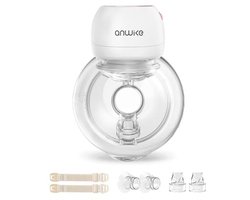 ANWIKE Electric Breast Pump Ultra-Light 193g - Painless Portable Breast Pump, 3 Modes 9 Levels with LED Display, Low Noise, Hands-Free Electric Breast Pump with 21/24mm Breast Shields, BPA Free, Pink