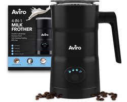 Aviro 4-in-1 Elektrische Melkopschuimer - 350 ml - Met Schenktuit - Melkschuimer - Milk Frother - Zwart
