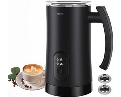 BOTC Melkopschuimer - Elektrische melkopschuimer - Warm/koud opschuimen - Verwarmen - Antikleeflaag - Zwart
