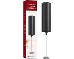 Cherchie - Elektrische Melkopschuimer - Melk Opschuimer Handmatig - Koffie Mini Mixer - Draadloos op Batterijen - Zonder Stekker - Handig op de Camping - Zwart