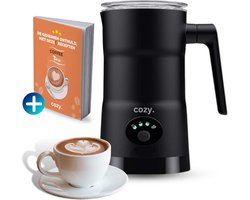 cozy.® Premium Melkopschuimer Electrisch - Matcha & Melkklopper - 4-in-1 Melkschuimer - Milk Frother - Opschuimer - Koffie accesoires - Incl. E-Book - Zwart