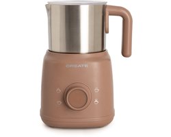 CREATE - Melkopschuimer en verwarmer met afneembare kan - Mokka - MILK FROTHER RETRO