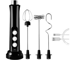 Daity 1 set - 3-in-1 draagbare elektrische melkopschuimer, oplaadbare handmelkopschuimer, snelle drankblender, koffieschuimstaafje