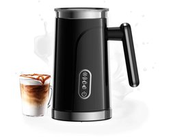 De Warenloods - 5-in-1 slimme Melkopschuimer - Melk Opschuimer Elektrisch - LED-touchscreen - Voor Warm en Koud Schuim - Zwart