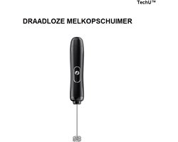 Draadloze Melkopschuimer – Mini Staafmixer RVS – Elektrische Melkopshuimer – Werkt op Batterijen – Melk Opklopper & Roeren & Klutser – Zwart