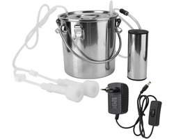 Draagbare Elektrische Melkmachine Puls Melkkit voor Geit, Schapen en Koeien (5L RVS)