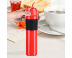 Draagbare mini espressomachine - Handmatige druk koffiemachine voor thuis, kantoor en reizen - Rood