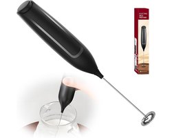 Electric Milk Frother - RVS Mini Whisk - Draagbare Waterdichte Mixer voor Koffie - Latte - Cappuccino - Matcha - Zwart