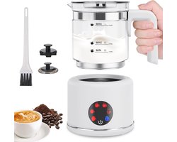 Elektrische melkopschuimer, 4-in-1 melkopschuimer voor warm en koud, 130-430 ml, 400 W, vaatwasmachinebestendig, opschuimer, voor latte macchiato, cappuccino, met dicht fluweelachtig schuim