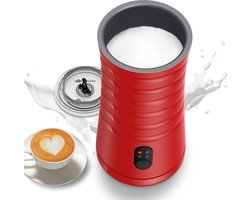 Elektrische melkopschuimer - 4 modi - gripvaste vorm - strix bediening - anti-aanbak binnenuitrusting - rood