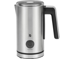 Elektrische melkopschuimer (5 watt 15-25 ml antiaanbaklaag draadloos voor warm en koud melkschuim warme chocolademelk) cromargan mat/zilver