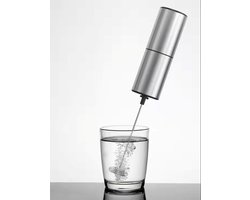 Elektrische Melkopschuimer - Melk Opschuimer Handmatig - Koffie Mini Mixer - Draadloos op Batterijen - Zonder Stekker - Cappuccino - Matcha - Frappé - Chocolademelk - Shakes - grijs