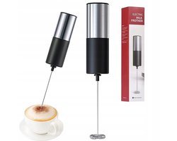 Elektrische Melkopschuimer - Melk Opschuimer Handmatig - Koffie Mini Mixer - Draadloos op Batterijen - Zonder Stekker - Handig op de Camping - RVS