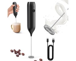 Elektrische Melkopschuimer - Melk Opschuimer Handmatig - Koffie Mixer - Handig op de Camping - RVS -USB oplaadbare handbeluchter