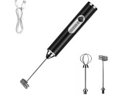 Elektrische Melkopschuimer met 3 Standen-Melkopklopper Handmatig-Melkopschuimer-Matcha Klopper-Koffieschuimer-Schuimklopper-Eiwitklopper-Mini Mixer- USB A Oplaadbaar