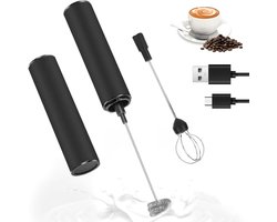 Elektrische melkopschuimer met USB-oplaadbaar en 2 snelheden voor koffie - latte - cappuccino - mokka - macchiato - frappe.
