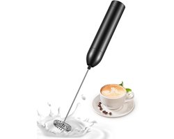 EXCITAT Melkopschuimer - Elektrische melkopschuimer - Handheld melkopschuimer - Geschikt voor koffie, room, cappuccino, latte-drankmixer - Zwart