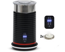 Favy Elektrische Melkopschuimer - 4-in-1 - 320 ml - Melkschuimer - Digitaal Display & Temperatuurregeling - Milk Frother - Inclusief 2 Gardes – Zwart/RVS