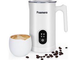 Foamera Elektrische Melkopschuimer - 4 in 1 - Warm/Koud Melk Opschuimen - 350ML Wit