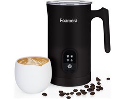 Foamera Elektrische Melkopschuimer - 4 in 1 - Warm/Koud Melk Opschuimen - 350ML Zwart