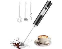 Gsedaox- Melkopschuimer met Houder- Matcha Klopper- Melkopschuimer Elektrisch met 3 Standen- Draadloos