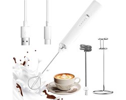 Gsedaox - Melkopschuimer met Houder- Matcha Klopper - Melkopschuimer Elektrisch met 3 Standen - USB