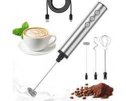 Handheld Elektrische Melkopschuimer USB Oplaadbaar met Dubbele Garde - 3 Snelheden voor Koffie, Latte en Cappuccino