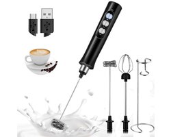 Handheld koffiemelkopschuimer, elektrische melkopschuimer, USB oplaadbare melkopschuimer met standaard