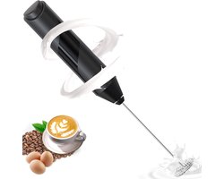Handheld melkopschuimer, 3-snelheden melkopschuimer, met garde, geschikt voor koffie en matcha (zwarte AA-batterijen).