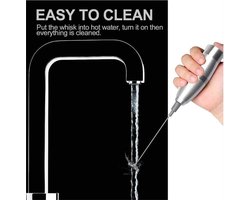 Igoods Professionele Melkopschuimer - Elektrische Melkopschuimer - Melkschuimer - Handmatige Melkopschuimer - Lichtblauw