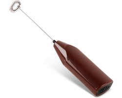 INTER-CAFFÈ Melkopschuimer Handmatig – Elektrisch Handheld Model – Voor Cappuccino & Latte – Bruin