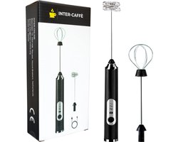 INTER-CAFFÈ® Melkopschuimer - Melkopschuimer Electrisch - Handmatige Melkopschuimer - Elektrische Melkopschuimer - Melkschuimer - Oplaadbaar incl. USB Oplaadkabel