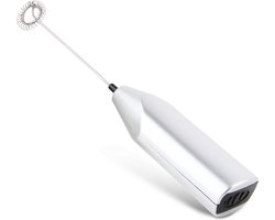 INTER-CAFFÈ® Melkopschuimer - Melkopschuimer Electrisch - Handmatige Melkopschuimer - Elektrische Melkopschuimer - Zilver