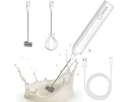 KARZO - Elektrische garde, USB-C oplaadbare melkopschuimer, drankmixer, verwijderbare garde van roestvrij staal, 3 instelbare snelheden voor koffie, room, eieren kloppen