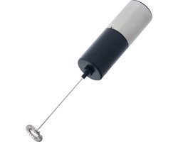 Kinvara Melkopschuimer - zwart/grijs - metaal/kunststof - op batterijen - 3,5 x 21,4 cm