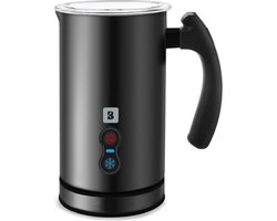 KitchenBrothers Elektrische Melkopschuimer - 240 ml - BPA- & PFAS-Vrij - Melkklopper - Voor Cappuccino en Latte - Handige Melkschuimer - Zwart