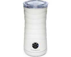 KitchenBrothers Elektrische Melkopschuimer - 4-in-1 - Melkklopper - 240 ML - Handige Melkschuimer - Wit
