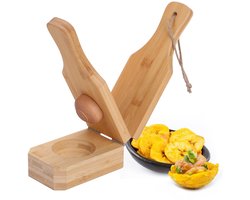 Knapperige groene bakbananen tostones persvorm - bananenstamper