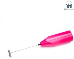 LifeStages - Melkopschuimer Handmatig - Elektrische melkopschuimer - Handmatige melkopschuimer - Melkopschuimer (Roze)